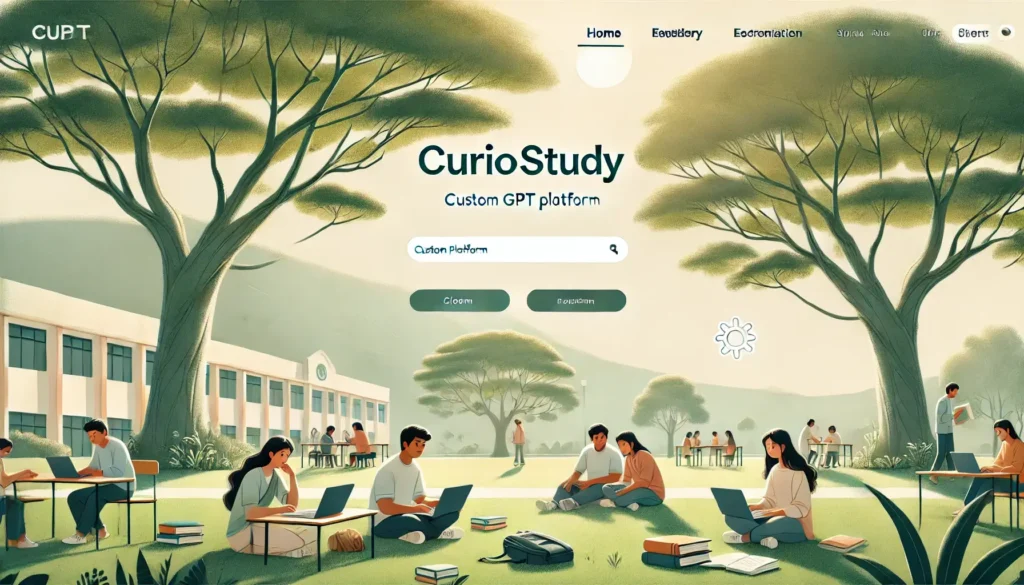 dall·e 2025 09 15 13.13.48 a clean, natural hero section image for a website. indian students are sitting outdoors under large trees on a green campus lawn, studying with laptop